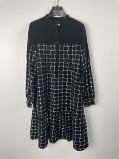 柯利亚诺冬季专柜同款黑白花小立领连衣裙 LT1447 ¥4280