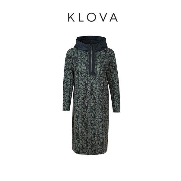 柯罗芭冬季专柜同款绿色印花小A型连衣裙 【H】LT6671(UN) ￥4390