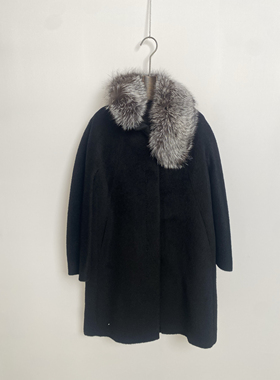 柯罗芭冬季专柜同款黑色H型中长款大衣  FY5127 ￥13900