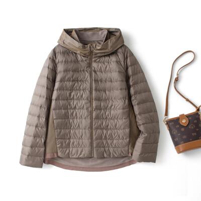 柯罗芭冬季专柜同款A字型拼接短款轻薄羽绒服  YZ1052 ￥10800