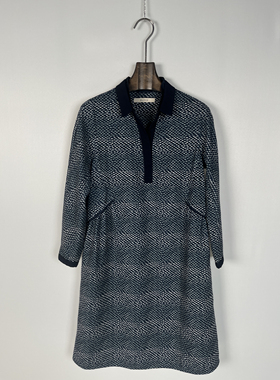 柯罗芭冬季专柜同款衬衫领小A型印花连衣裙    LT4055 ￥5690