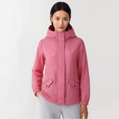 柯利亚诺夏季专柜同款玫粉色条纹连帽外套【H】SW9628(UN) ￥4280