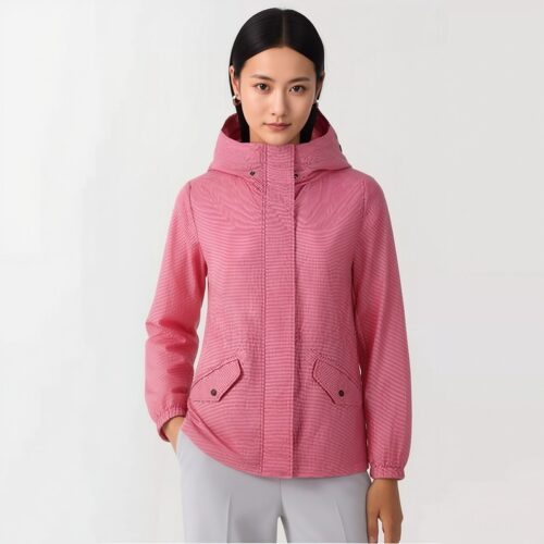 柯利亚诺夏季专柜同款玫粉色条纹连帽外套【H】SW9628(UN) ￥4280
