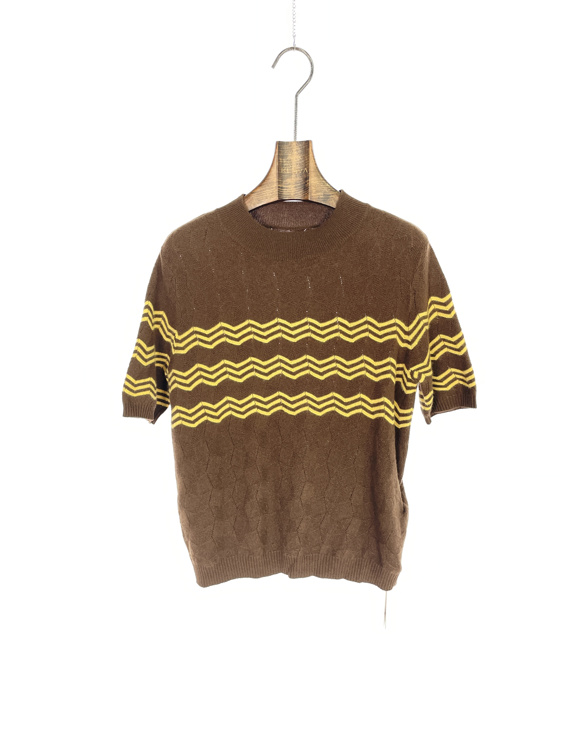 柯罗芭冬季专柜同款黄褐条纹毛衫  HR9685G ￥3190