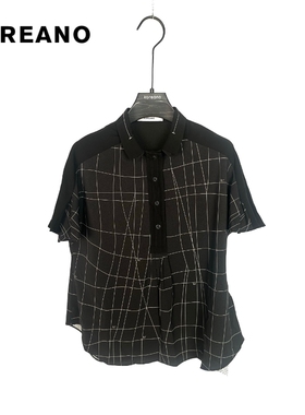 柯利亚诺夏季专柜同款黑色格纹衬衫  CW0003 ￥2880