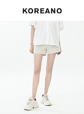 柯利亚诺夏季专柜同款米驼色系带中性休闲短裤  KW3327 ￥990