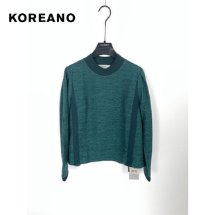 柯利亚诺春秋专柜同款荫葱绿几何花型圆领T恤  TT4654 ￥2680