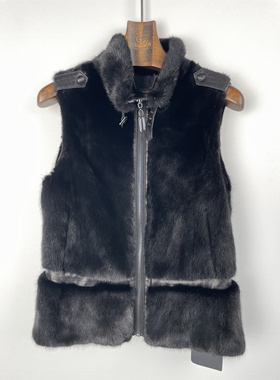 柯利亚诺冬季专柜同款黑色短款水貂毛马甲  DO2618G ￥46800
