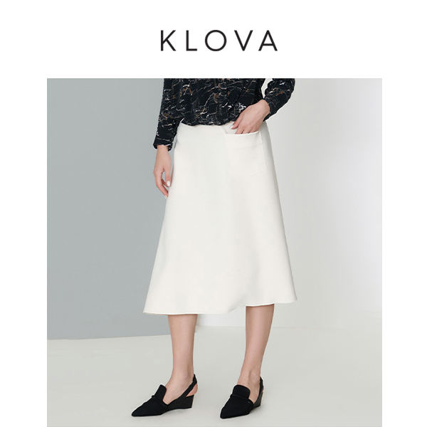 柯罗芭春秋专柜同款米白色A形减龄半裙  QT2087 ￥2590