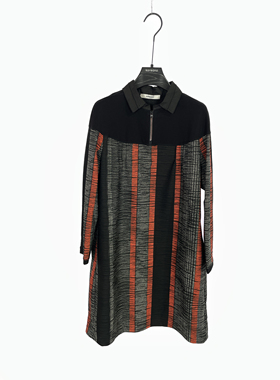 柯利亚诺冬季奥莱专柜正品连衣裙 LT3089(VUN)橙黑花 吊牌价:3280