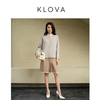 柯罗芭夏季专柜同款漠驼色假两件百褶半身裙  QW5303(BUN) ￥1590