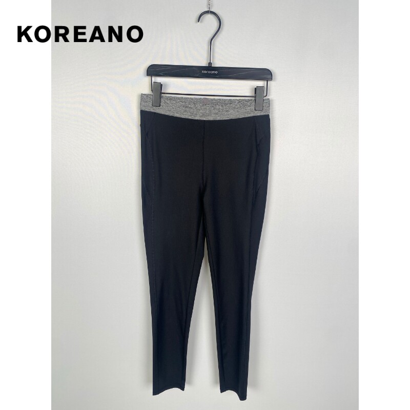 柯利亚诺夏季专柜同款黑色微光泽弹力紧身打底裤  KT5083 ￥1880