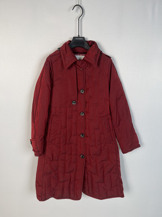 柯利亚诺冬季红色风衣款羽绒绗缝军旅风羽绒服YC4150吊牌8200