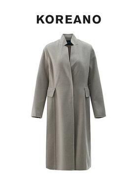 柯利亚诺冬季专柜同款米驼色收腰半商务式大衣【H】 FY3814(JUN)