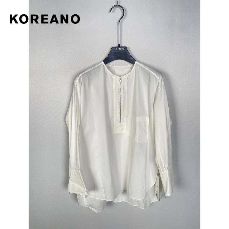 柯利亚诺夏季专柜同款白色圆领衬衫  CW9852 ￥890