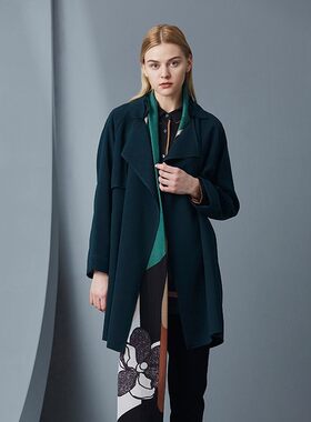 柯罗芭春秋专柜同款深绿色时尚中长款风衣  FW6730 ￥5290