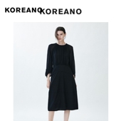 专柜同款 神秘黑长袖 抽褶礼服长裙 柯利亚诺夏季 LW2582 ￥2990