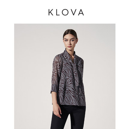 柯罗芭夏季专柜同款时尚斑马纹廓形衬衣  CW0133 ￥3490