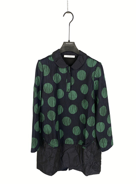 柯罗芭春秋专柜同款黑色底绿色圆点印花连衣裙LT3125(VUN)B￥3490