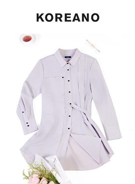 柯利亚诺冬季专柜同款浅灰色设计感不对称羊毛衬衫  CY4422(JUN)A