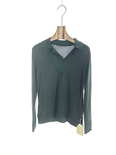 HR9506G 柯罗芭冬季 墨绿色拼接毛衫 v领长袖 ￥3990 专柜同款