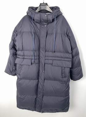 柯利亚诺冬季专柜同款宽松大廓型连帽中长款羽绒服  YC2977(UNE)B