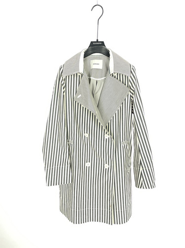 柯利亚诺春秋专柜同款黑白条纹风衣  FW4803 ￥5880