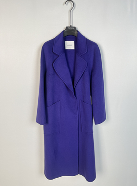 柯利亚诺冬季专柜同款蓝紫色中长版气质大衣  FY9498G ￥7800