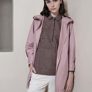 ￥5590 FW7053 柯罗芭春秋专柜同款 樱花粉廓形型风衣