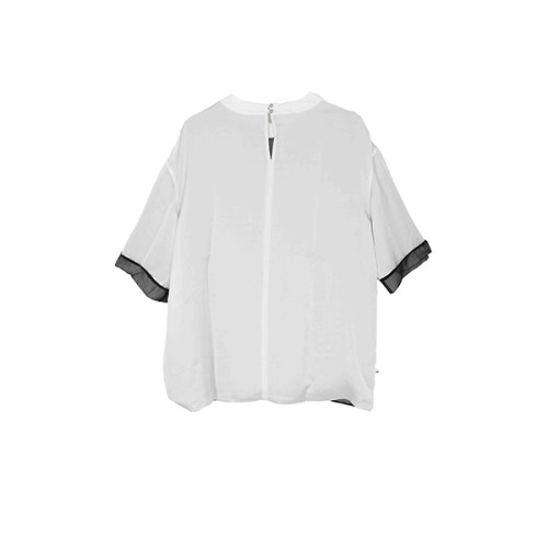 柯罗芭夏季专柜同款珍珠白色拼色短袖T恤  TW3595(BUN)B ￥1390