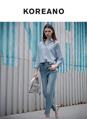 柯利亚诺夏季时尚商旅复古蓝色通勤直筒牛仔裤【Y】 KN7490(JUN)G