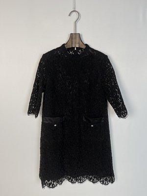 柯罗芭冬季专柜同款黑色烧花连衣裙  LT4026 ￥5290