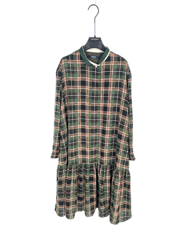 柯利亚诺春秋专柜同款绿粉格子套头连衣裙  LW0076 ￥2880