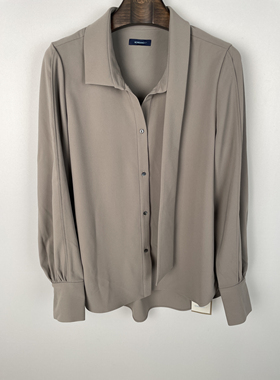 柯利亚诺冬季专柜同款鸽羽灰独特领型系结设计衬衫  CW4253(JUN)