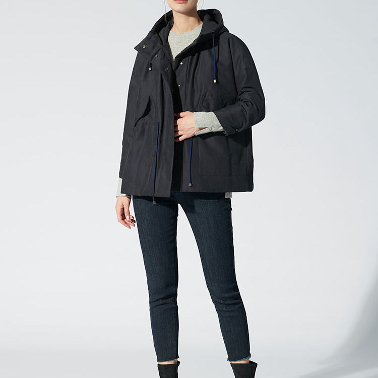 柯利亚诺冬季专柜同款风衣式连帽宽松休闲羽绒服  YZ0072(9UN)A