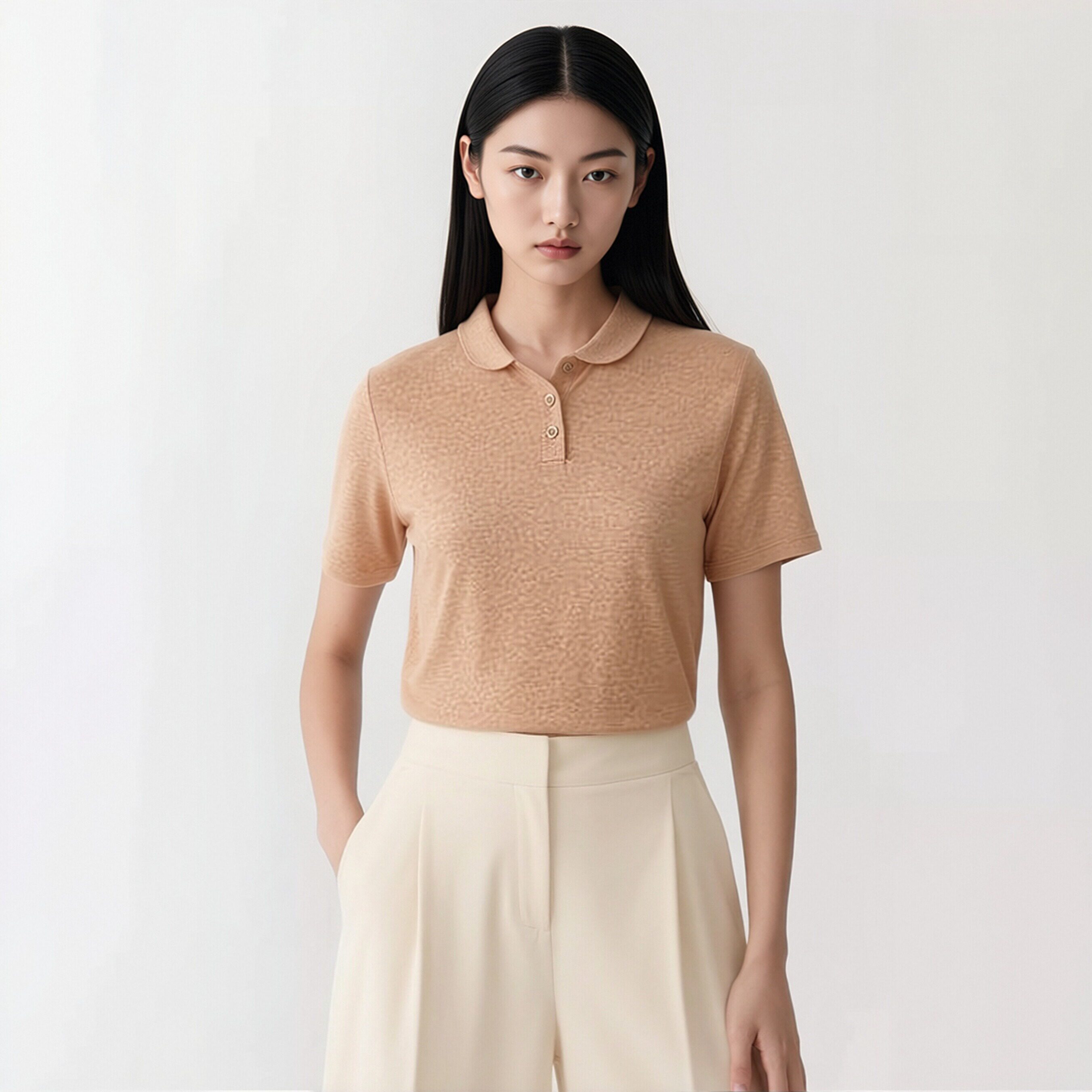 柯罗芭夏季专柜同款简约POLO领T恤  TT3910(BUN) ￥1390
