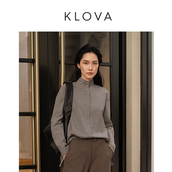 柯罗芭春秋专柜同款小千鸟格半高圆领衬衫  CW5030(BUN) ￥1590