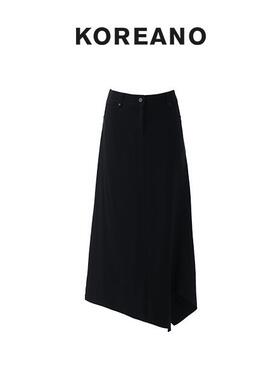 柯利亚诺黑商务感不对称下摆A型长裙 【H】 QW45368(JUN) ￥1880