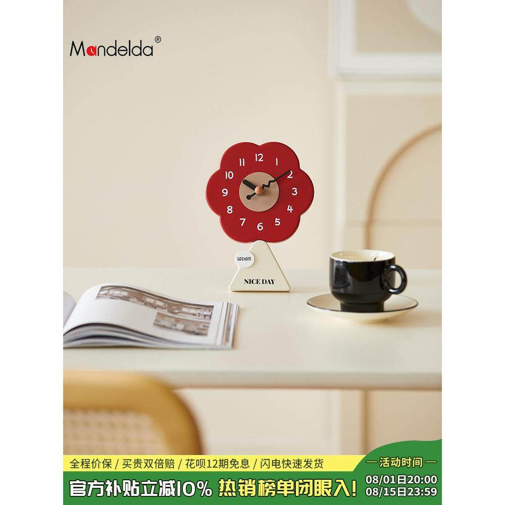 Mandelda家居客厅台式座钟简约桌面摆件玄关装饰电视柜时钟饰品,家居饰品,桌面摆件,淘宝优惠券,粉丝福利购,淘宝优惠卷