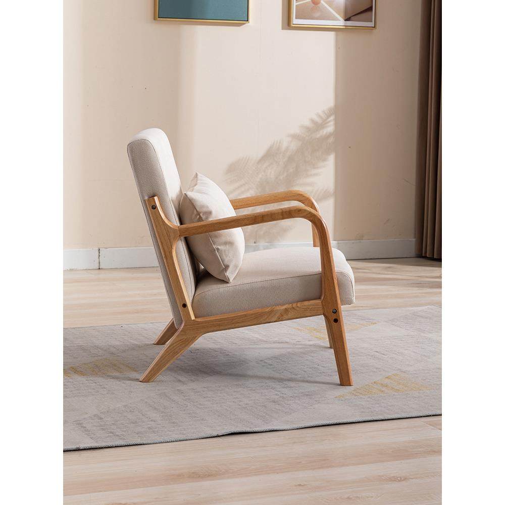 小户型北欧客厅卧室单人休闲原木单椅子阳台日式实木懒人小沙发椅,住宅家具,沙发椅,淘宝优惠券,粉丝福利购,淘宝优惠卷