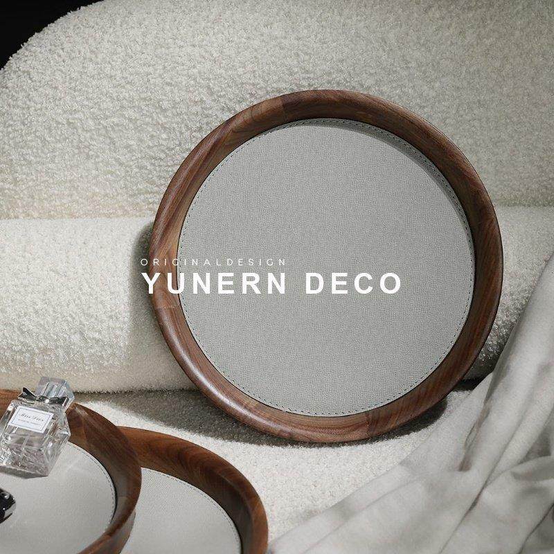 现代简约创意胡桃木超纤香薰首饰收纳盘售楼处客厅餐桌面托盘摆件,家居饰品,香薰托盘,淘宝优惠券,粉丝福利购,淘宝优惠卷