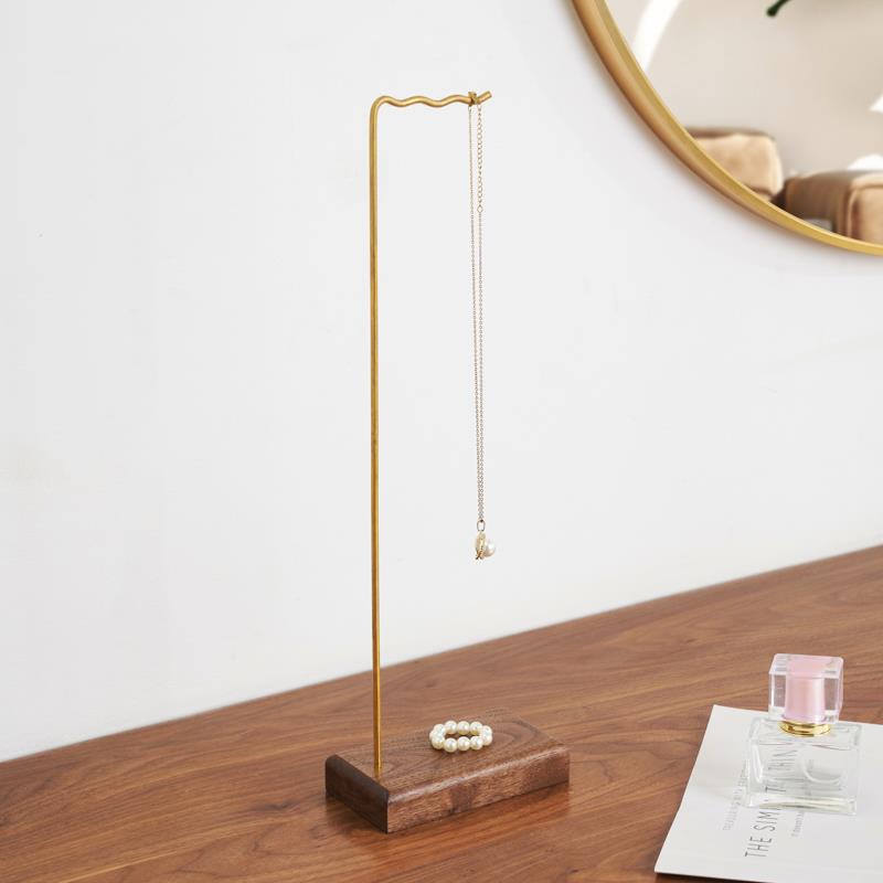 实木项炼饰品黄铜架子拍摄道具 毛笔收纳 风铃挂架陈列展示支架