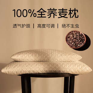 成人纯荞麦枕头护颈枕助睡眠颈椎枕专用全荞麦皮枕芯荞麦壳高硬枕
