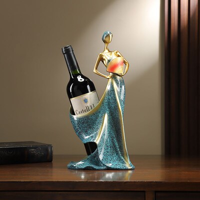 简约创意女郎酒架j酒柜装饰品摆件美女酒架家居客厅电视柜桌面摆