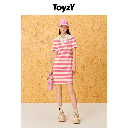 ToyzY多巴胺粉色Polo连衣裙
