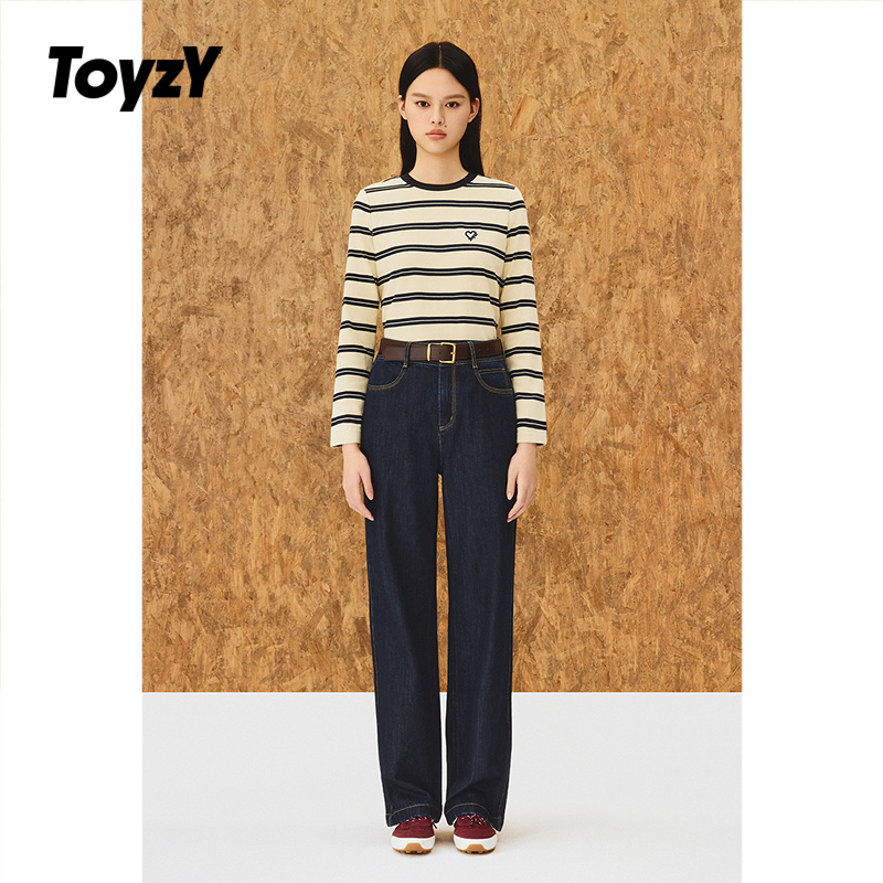 ToyzY 原色直筒牛仔裤女显瘦日本三醋酸混棉2025秋新款ZC35320290