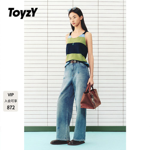 ToyzY2026夏季新款小花毛线刺绣日常百搭休闲裤牛仔裤ZC36220070