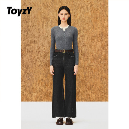 ToyzY 复古牛仔裤女直筒阔腿裤显瘦显高2025冬季新款ZC35520160