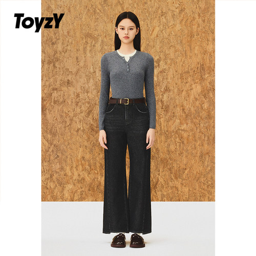 ToyzY 复古牛仔裤女直筒阔腿裤显瘦显高2025冬季新款ZC35520160