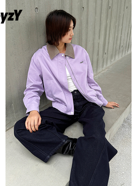 ToyzY 浅紫色巴恩风翻领夹克短外套女2025秋季新款ZC35310060